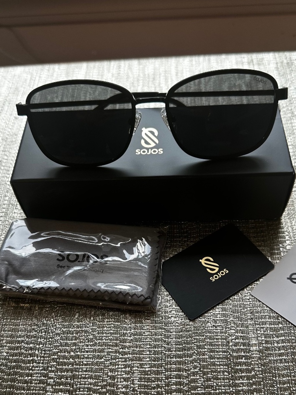 SOJOS Retro Rectangle Polarized Sunglasses Women Men Vintage 90s
